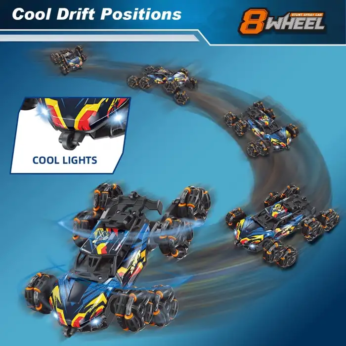 Nexbox Cool 8 Wheels El Kumandalı RC Akrobasi Araba Oyuncakları - Mavi