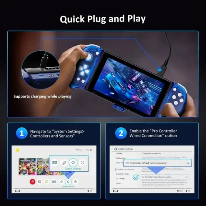 NexiGo Hall Effect Gripcon Kickstand ve TV Bağlantısı için HDMI Çıkışı