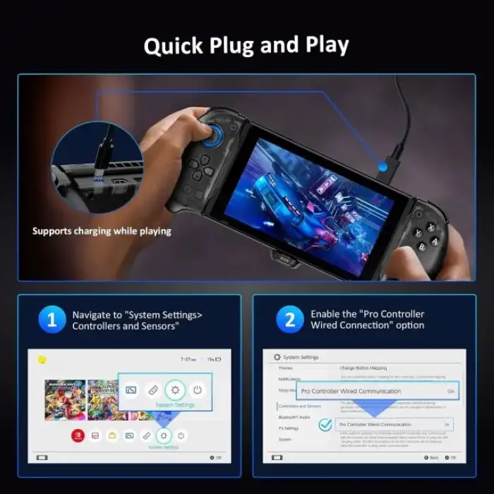 NexiGo Hall Effect Gripcon Kickstand ve TV Bağlantısı için HDMI Çıkışı