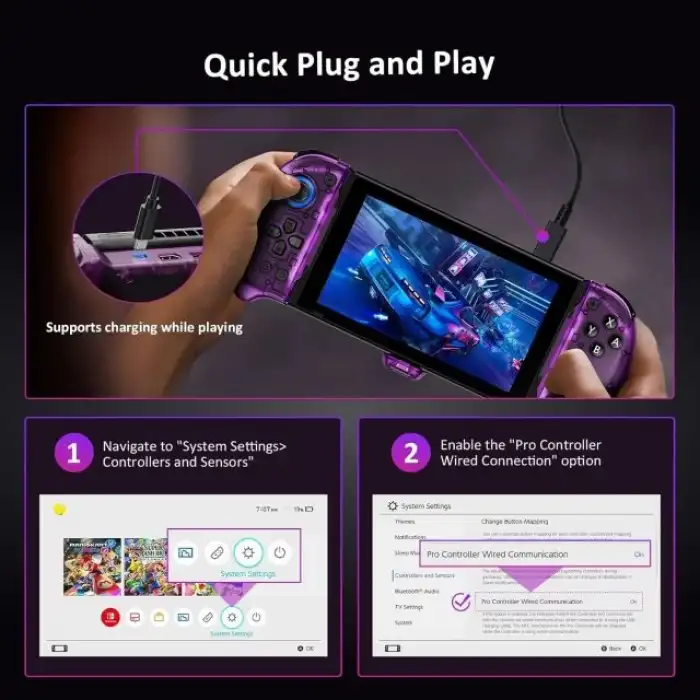 NexiGo Hall Effect Gripcon Kickstand ve TV Bağlantısı için HDMI Çıkışı