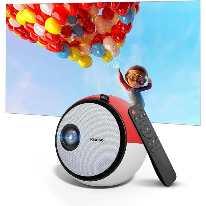NexiGo Mini Taşınabilir Projektör, Çizgi Film için, Çocuklara Hediye