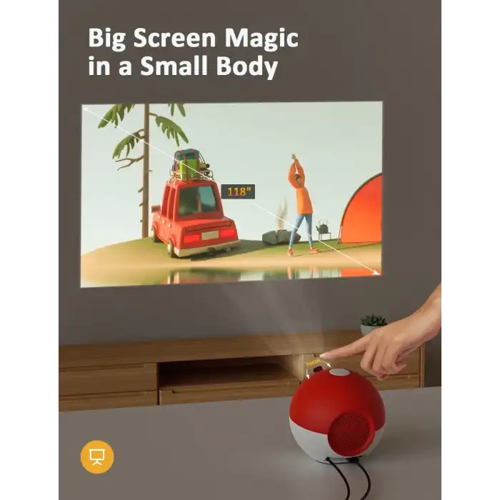 NexiGo Mini Taşınabilir Projektör, Çizgi Film için, Çocuklara Hediye