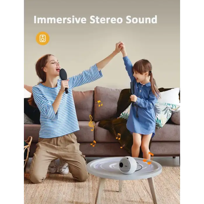 NexiGo Mini Taşınabilir Projektör, Çizgi Film için, Çocuklara Hediye Beyaz