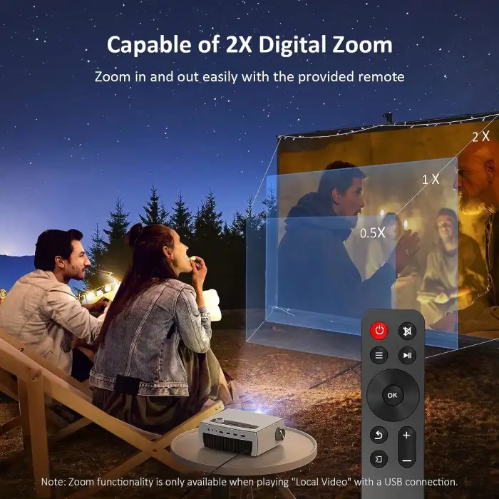 NexiGo PJ10 - 300 ANSI, 1080P WiFi Bluetooth Film Projektör