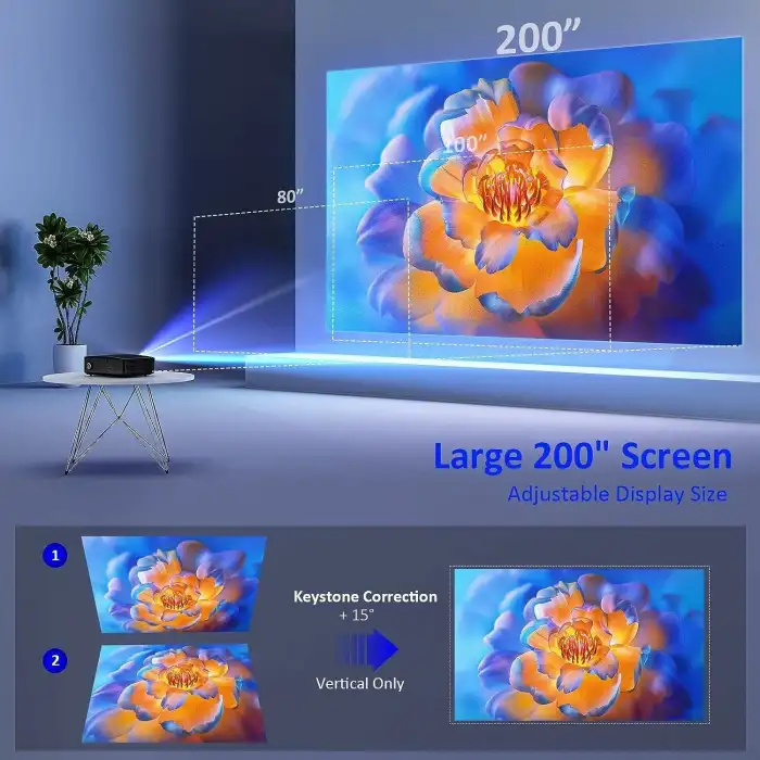 NexiGo PJ20 WiFi ve Bluetooth Özellikli Dış Mekan Film Projektörü