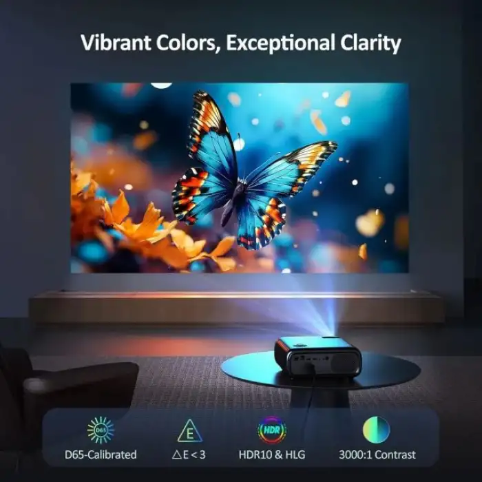 NexiGo PJ40 (3. Nesil), Yerel 1080P, 4K Destekli Projektör