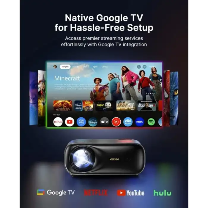 NexiGo PJ40 Ultra Dış Mekan Netflix Projektörü, 800 ANSI Lümen