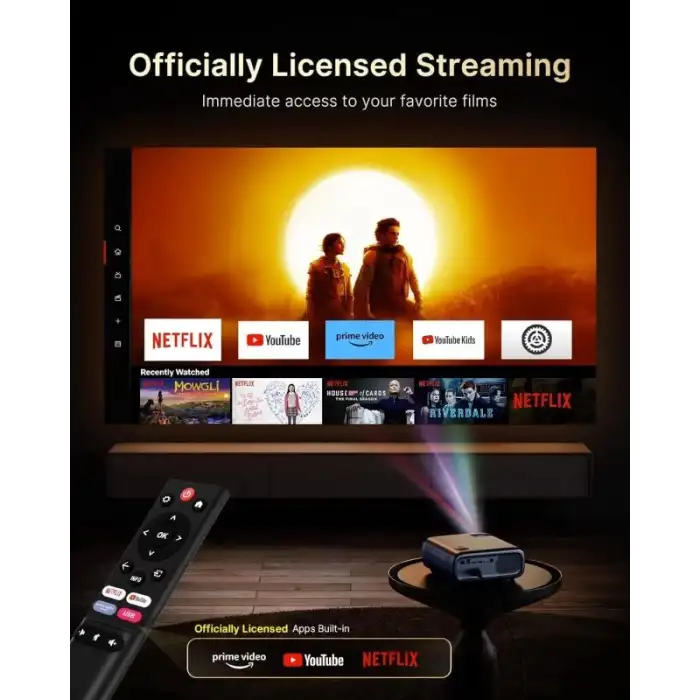 NexiGo PJ40 Ultra Dış Mekan Netflix Projektörü, 800 ANSI Lümen