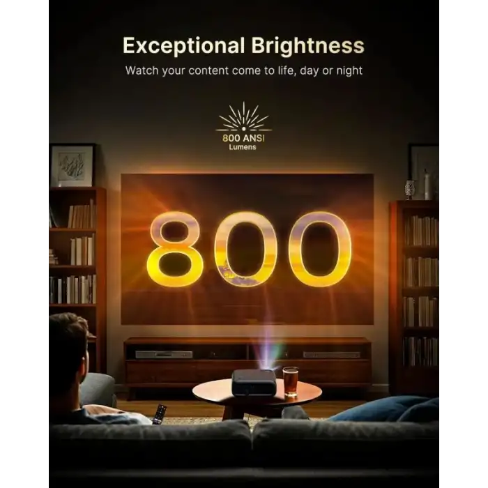 NexiGo PJ40 Ultra Dış Mekan Netflix Projektörü, 800 ANSI Lümen