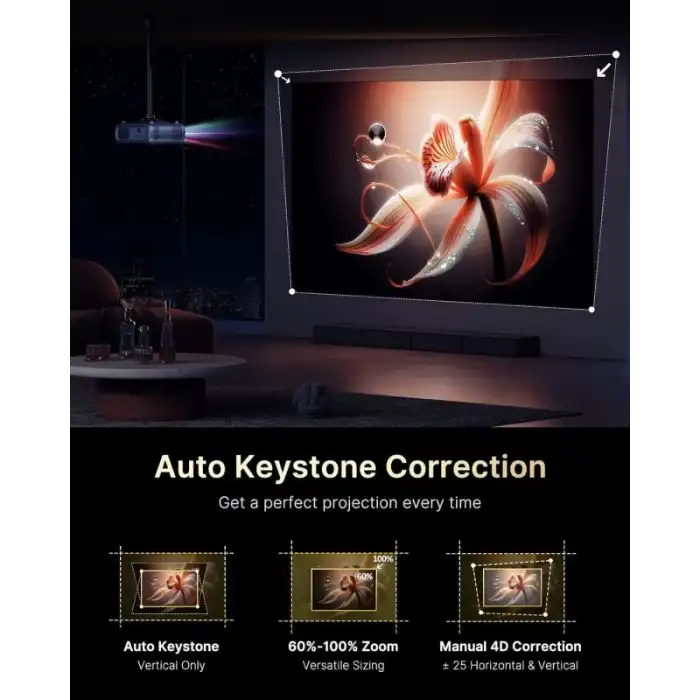 NexiGo PJ40 Ultra Dış Mekan Netflix Projektörü, 800 ANSI Lümen