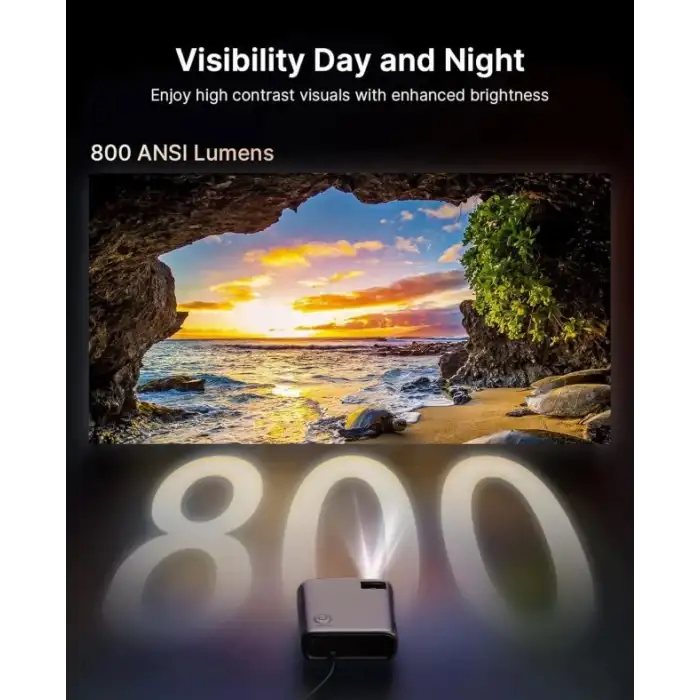 NexiGo PJ40 Ultra Dış Mekan Netflix Projektörü, 800 ANSI Lümen