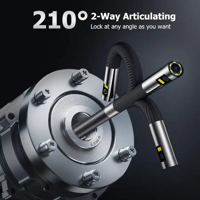 NIDAGE Çift Lensli İki Yönlü Endoskop Kamera 6.5mm - 1.6m Kablo