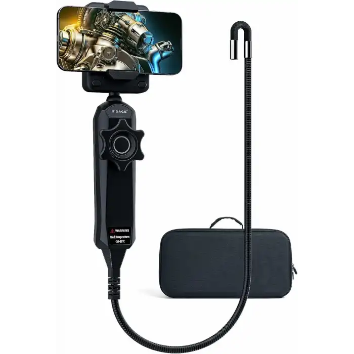 NIDAGE Eklemli Boroskop, İki Yönlü Eklemli Yılan Kameralı 0.24 Inc Endoskop