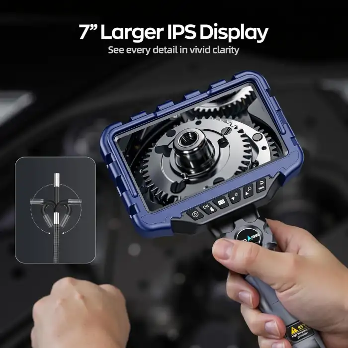 NIDAGE İki Yönlü Eklemli Boroskop - 7 Inc IPS Ekran - 6mm - 1.6m Kablo