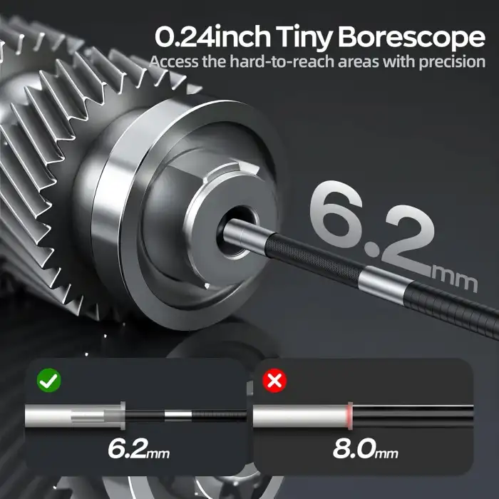 NIDAGE İki Yönlü Eklemli Boroskop - 7 Inc IPS Ekran - 6mm - 1.6m Kablo