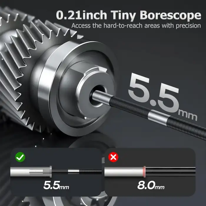 NIDAGE İki Yönlü Eklemli Endüstriyel Endoskop - 5.5mm - 1.3m Kablo