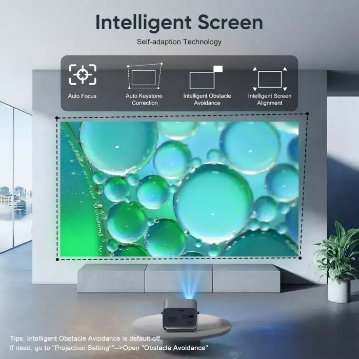 Nisoo 4K Projektör, WiFi 6 ve Bluetooth ile, 400 ANSI Taşınabilir Projektör