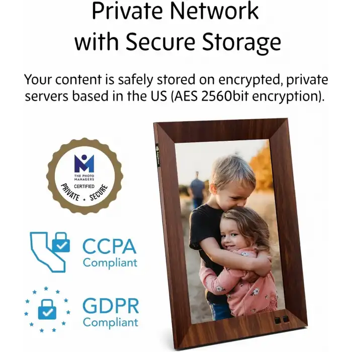 Nixplay 10.1 Inc WiFi Özellikli Akıllı Dijital Resim Çerçevesi (W10F) - Ahşap Efekti