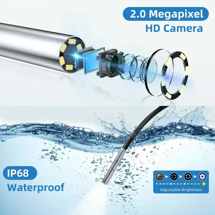 Oiiwak 3.9mm Endüstriyel Endoskop Kamera, 1080P HD - 1.5m Kablo