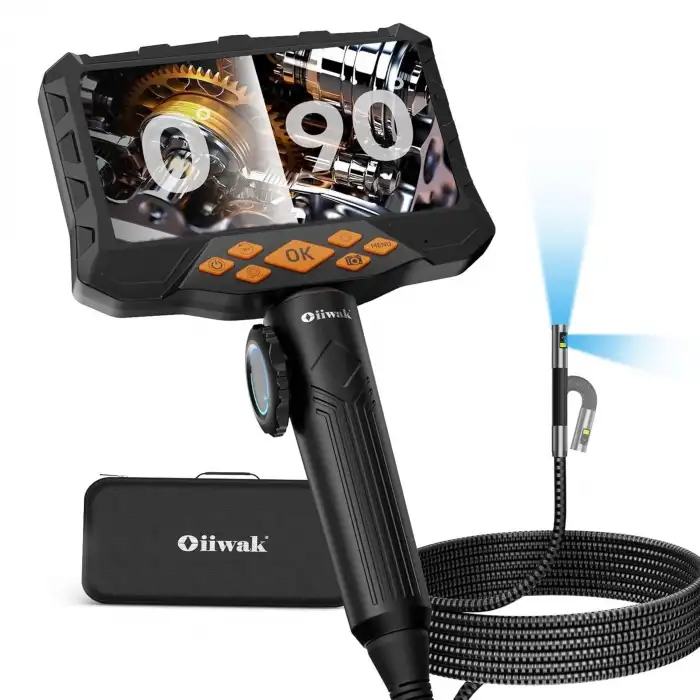 Oiiwak Çift Lensli Eklemli Boroskop, 2 Yönlü 1080P - 8.5mm - 1m Kablo