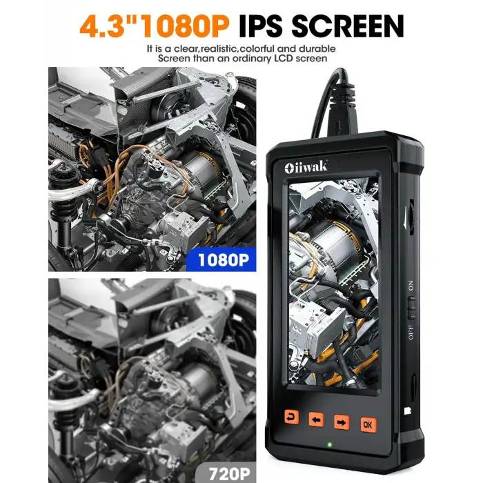 Oiiwak Çift Lensli Endoskop Kanalizasyon Muayene Kamerası - 15m Kablo