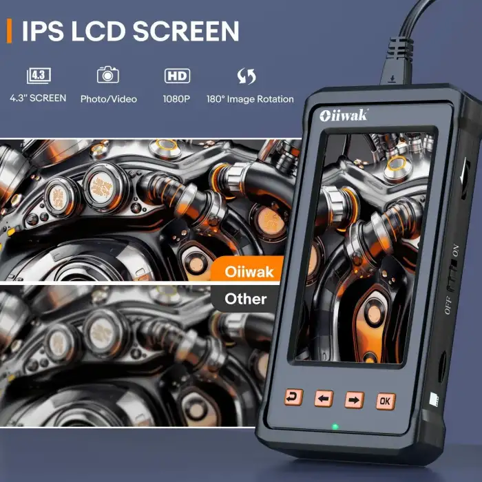 Oiiwak HD Dijital Endüstriyel Endoskop Kamera 5.5mm - 3.5m Kablo