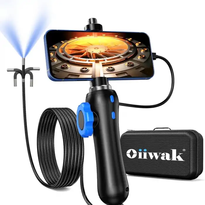 Oiiwak İki Yönlü Eklemli Boroskop, Işıklı 6.2mm Endoskop - 1.6m Kablo