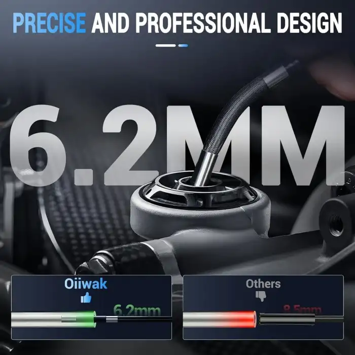 Oiiwak İki Yönlü Eklemli Boroskop, Işıklı 6.2mm Endoskop - 1.6m Kablo