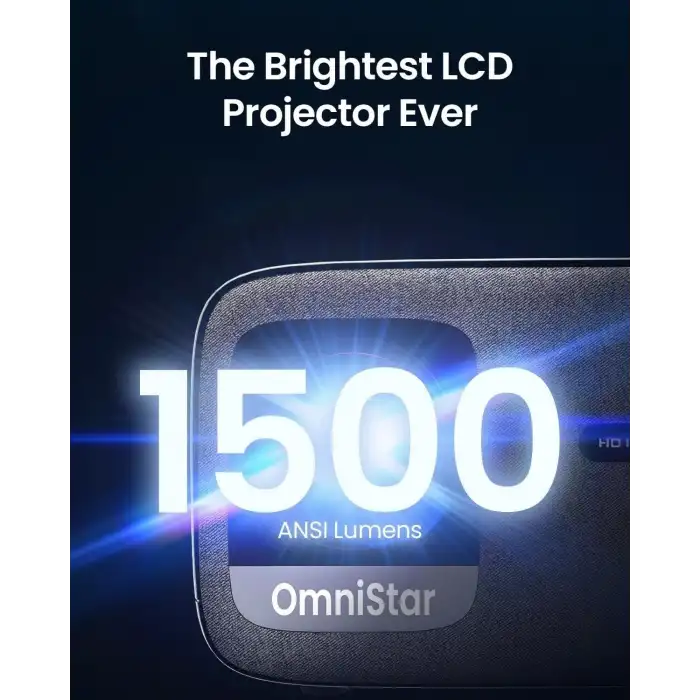 OmniStar L80 4K Projektör WiFi ve Bluetooth, 1500 ANSI Lümen Yerel 1080P