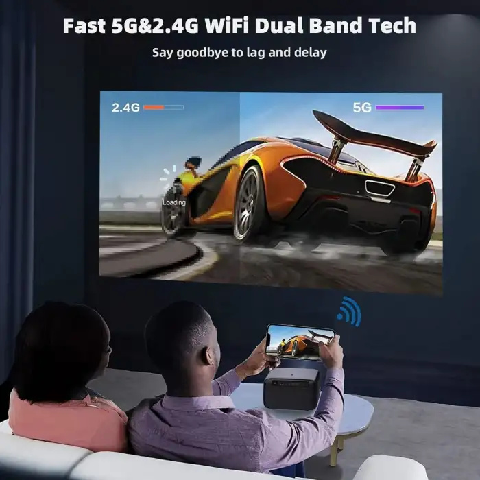 OmniStar L80 4K Projektör WiFi ve Bluetooth, 1500 ANSI Lümen Yerel 1080P