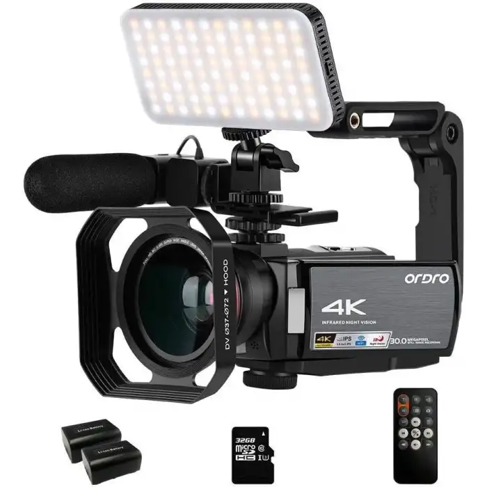 ORDRO 4K IR Gece Görüşü 1080P 60FPS Dijital WiFi Video Kamera Kaydedici