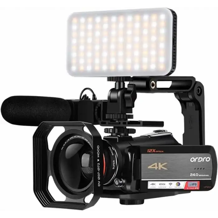 ORDRO AC5 UHD 4K Video Kamera 12x Optik Yakınlaştırma 3.1 Inc IPS