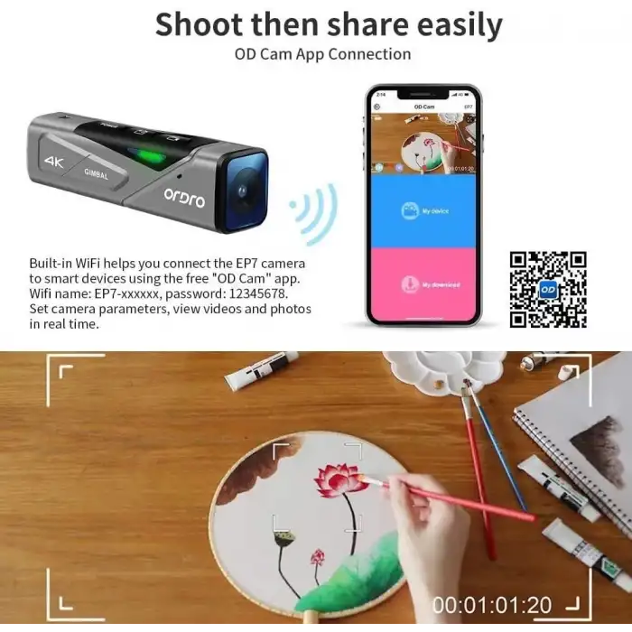 ORDRO EP7 4K Taşınabilir Vlog Video Kamera - FPV