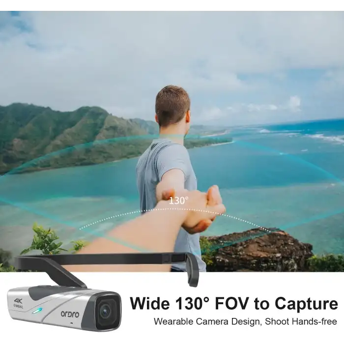 ORDRO EP8 Giyilebilir Video Kamera Eller Serbest POV Yakalama Ultra HD 4K