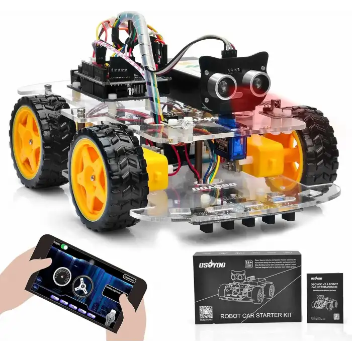 OSOYOO Robot Araba Başlangıç Kiti - Arduino -STEM Uzaktan Kontrollü Eğitici