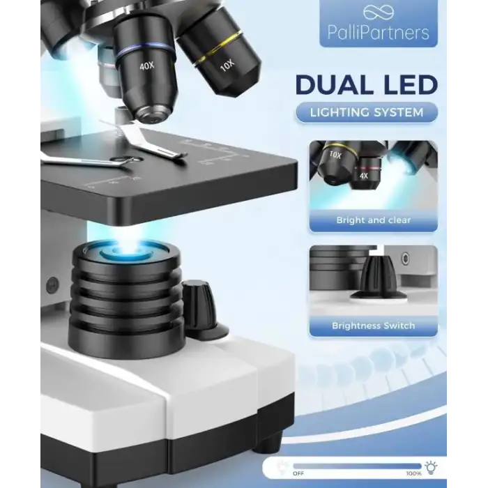 PalliPartners 100X-2000X Bileşik Mikroskop