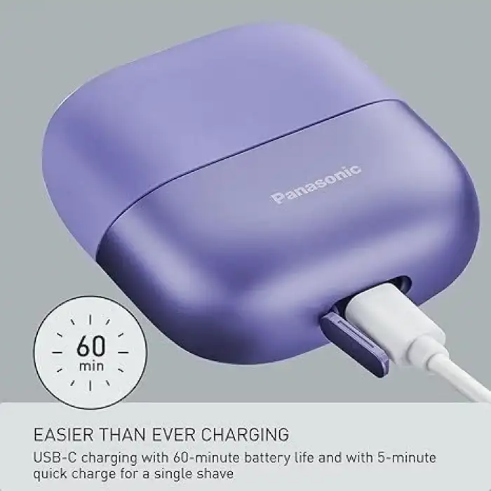 Panasonic Swipe Right 3 Bıçak Unisex Şarjlı Tıraş Makinesi Kuru/Islak ES-CM3A-W -Mor
