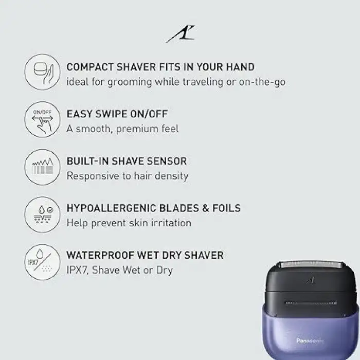 Panasonic Swipe Right 3 Bıçak Unisex Şarjlı Tıraş Makinesi Kuru/Islak ES-CM3A-W -Mor