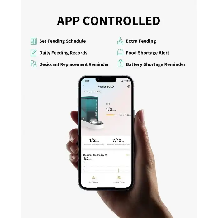 PETKIT Otomatik WiFi, Uzaktan Kedi Besleme ve İzleme - Beyaz