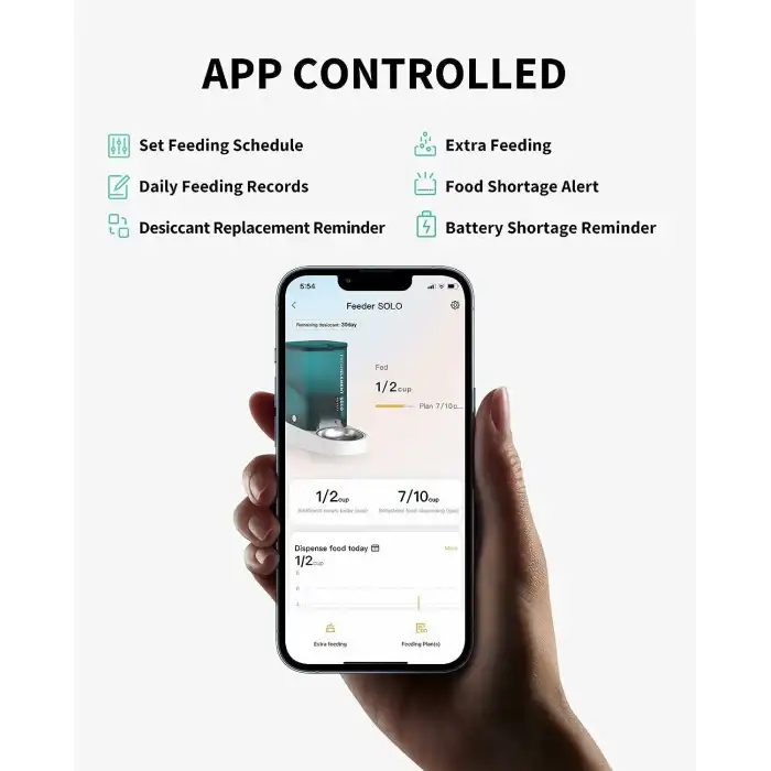PETKIT Otomatik WiFi, Uzaktan Kedi Besleme ve İzleme - Gri