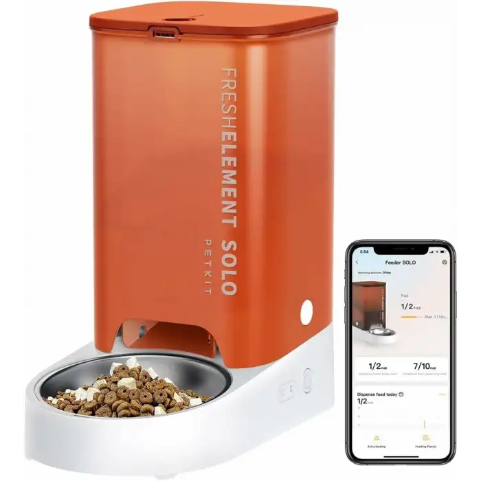 PETKIT Otomatik WiFi, Uzaktan Kedi Besleme ve İzleme - Turuncu
