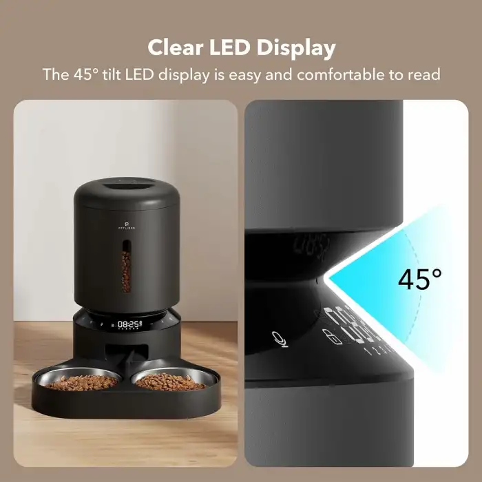 PETLIBRO İki Kedi ve Köpek İçin Otomatik Kedi Maması Dispenseri 5L - Siyah