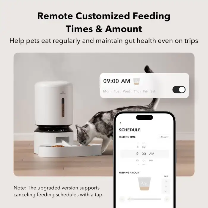 PETLIBRO Otomatik Kedi Mama Kapları, 5G WiFi Evcil Hayvan Besleyici - Beyaz