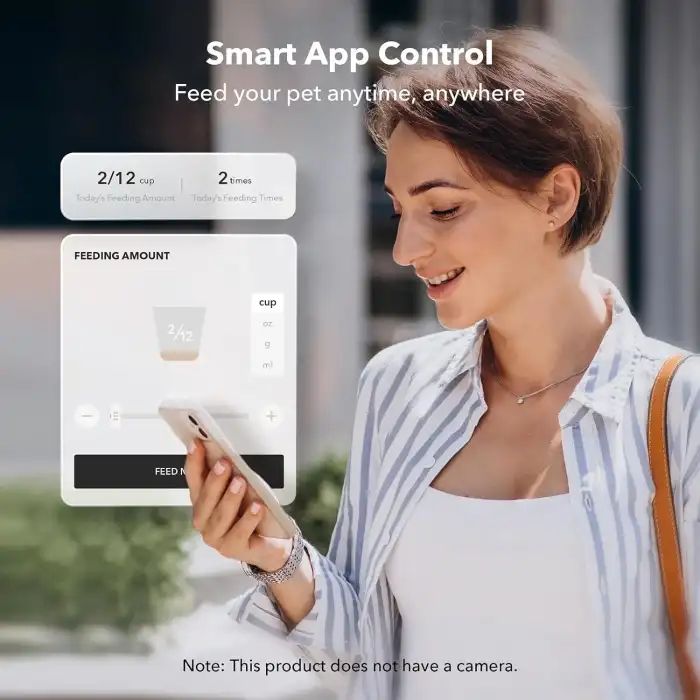 PETLIBRO Otomatik Kedi Mama Kapları, 5G WiFi Evcil Hayvan Besleyici - Beyaz