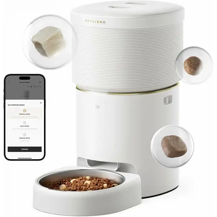 PETLIBRO Vakumlu Otomatik Kedi Besleyiciler, 8L/34 Bardak - Beyaz