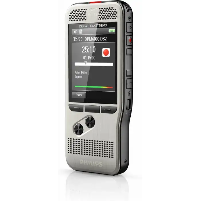 Philips DPM6000 Basma Düğmesiyle Çalıştırılabilen Dijital Not Defteri Ses Kaydedici