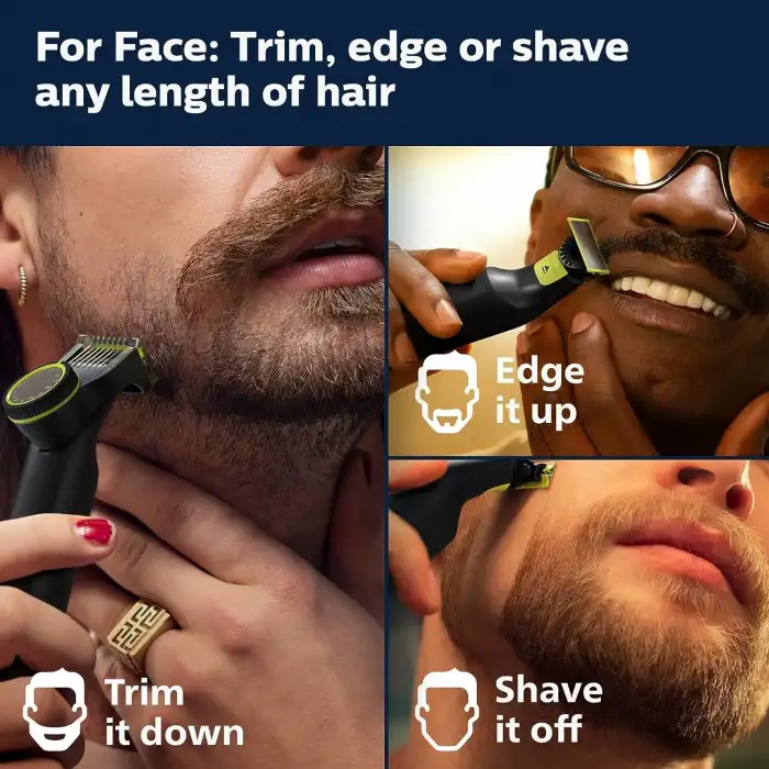 Philips Norelco OneBlade 360 Pro Hibrit Elektrikli Düzeltici, QP6531/70, Siyah