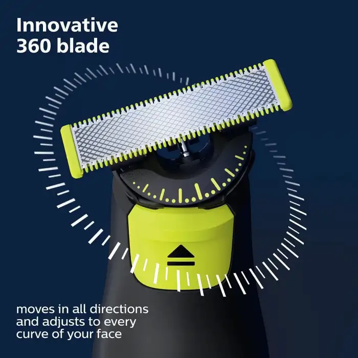 Philips Norelco OneBlade 360 Pro Hibrit Elektrikli Düzeltici, QP6531/70, Siyah