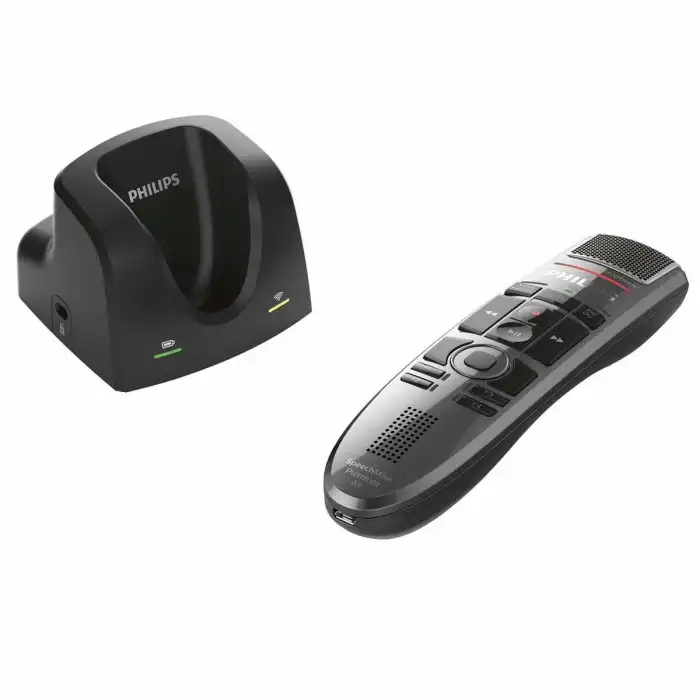 Philips SpeechMike Premium Air Kablosuz Dikte USB Mikrofon, Basmalı Düğme
