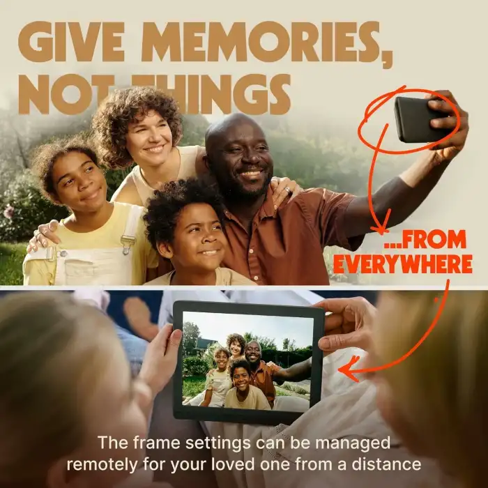 Pix-Star 10 Inc WiFi Dijital Resim Çerçevesi - Ücretsiz Bulut Depolamaya Sahip